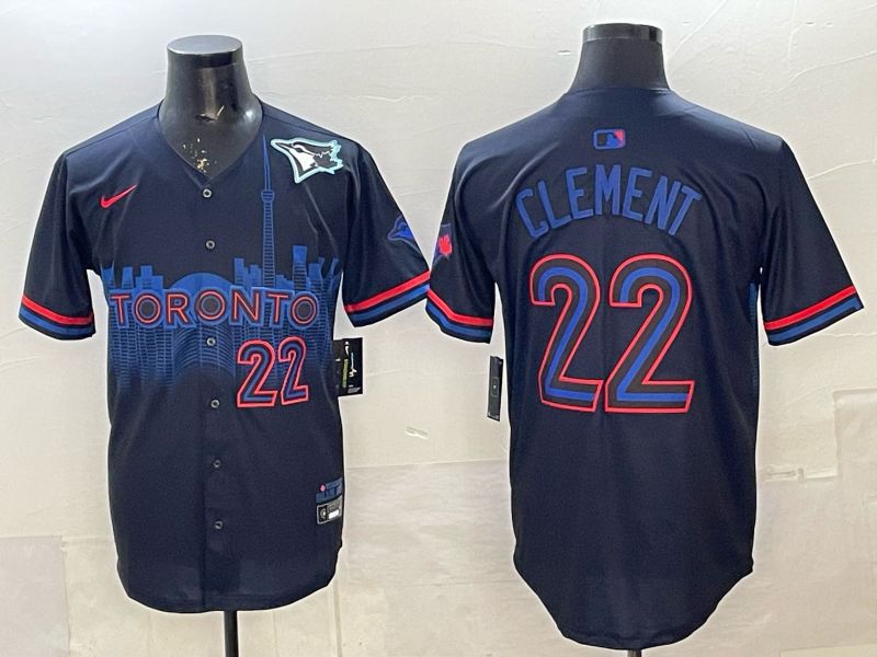 Men 2025 Nike Toronto Blue Jays #22 Clement Blue Game MLB Jersey 012
